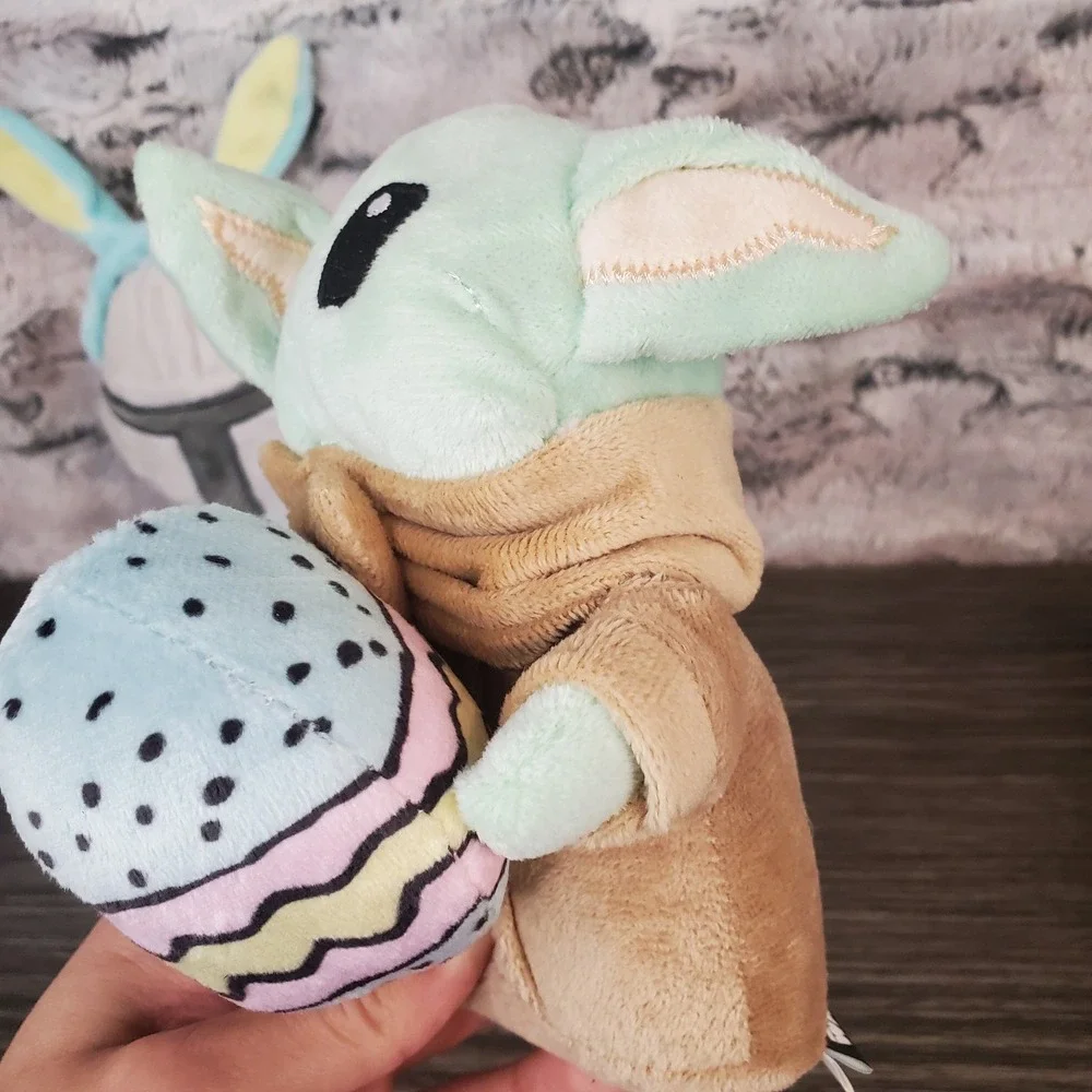 Star Wars Easter‎ Dog Toys Mandolorian Plush Squeaker 2pc Grogu Yoda Mando Bunny